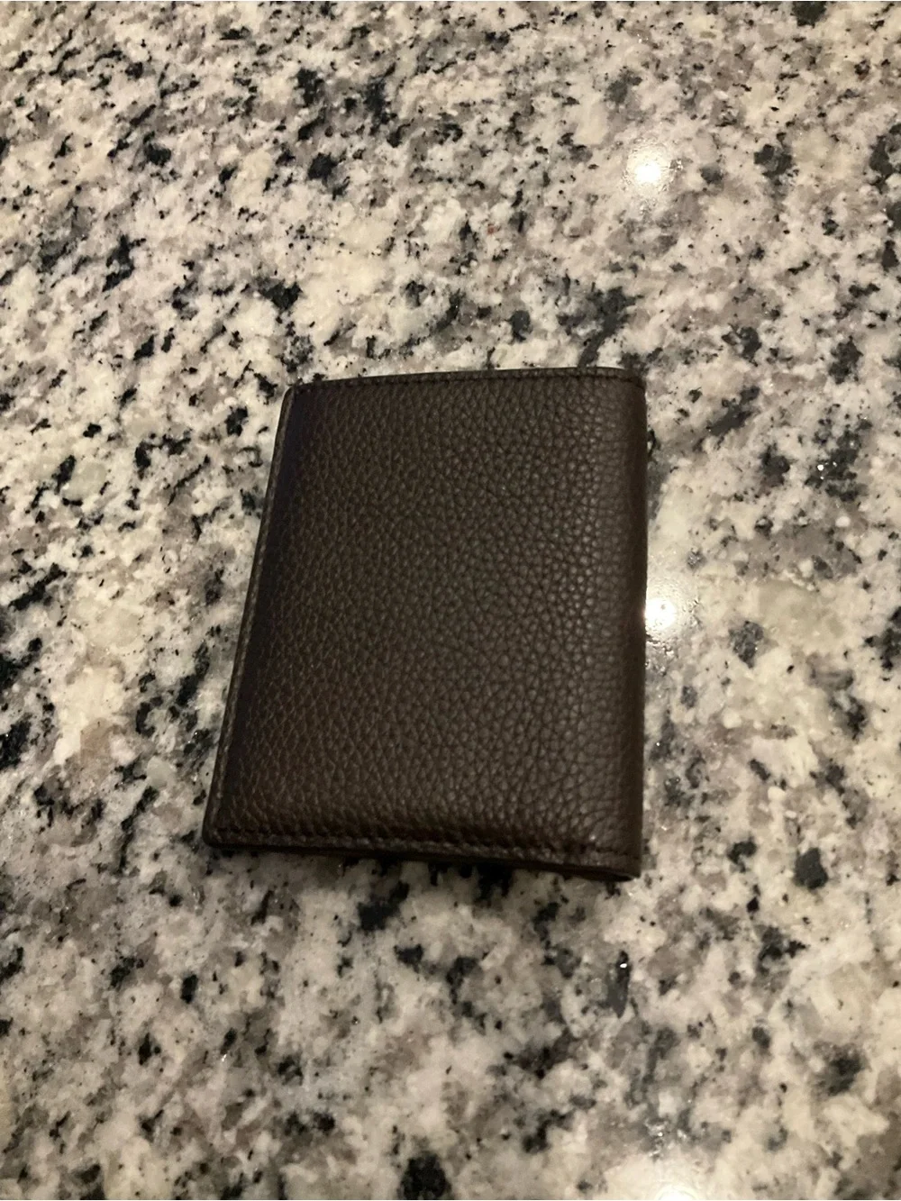 Tom Ford Dark Brown Leather Men's Card Wallet with Gold Logo. 100% authentic